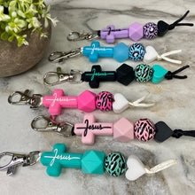 Load image into Gallery viewer, Keychain - Silicone Bead - Religious - Jesus
