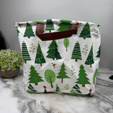 Load image into Gallery viewer, Pop Up Canvas Basket - Green Christmas Trees
