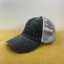 Load image into Gallery viewer, Hat - Criss Cross Ponytail - Charcoal/Light Grey
