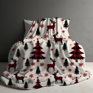 Blanket - Christmas - Plaid Tree Deer