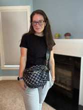 Load image into Gallery viewer, The Roni Nylon Crossbody - Checkered Black + Grey
