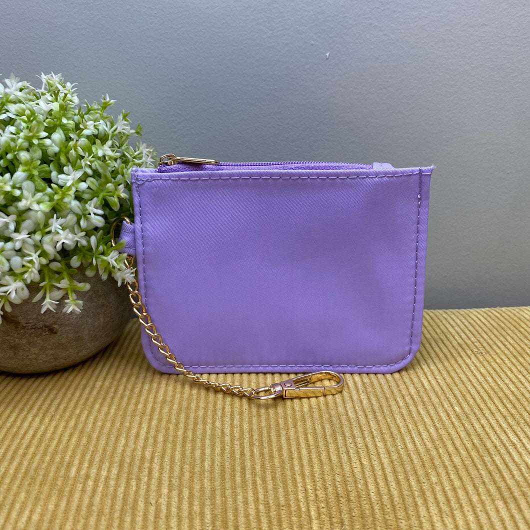 Card Holder Wallet + Keychain - Nylon - Purple