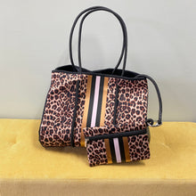 Load image into Gallery viewer, Neoprene Tote - Gold Animal Stripe
