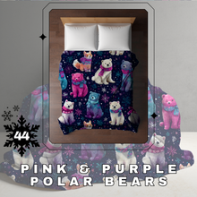 Load image into Gallery viewer, Blanket Christmas #44 - Pink &amp; Purple Polar Bear - PREORDER
