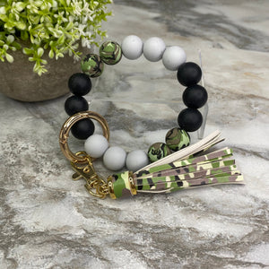 Silicone Bracelet Keychain - Camo