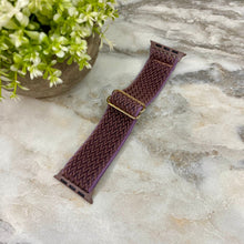 Load image into Gallery viewer, Watch Band - Stretchy Spandex - Chevron Berry Coffee
