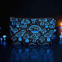 Load image into Gallery viewer, Pouch - Mushrooms Black &amp; Blue
