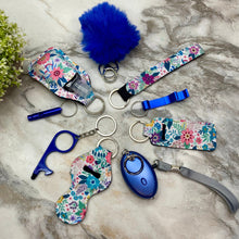 Load image into Gallery viewer, Keychain - Safety Set - Blue Floral
