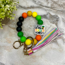 Load image into Gallery viewer, Silicone Bracelet Keychain - Coffee Teacher Powers
