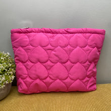 Load image into Gallery viewer, Puffer Pouch - Heart - Hot Pink
