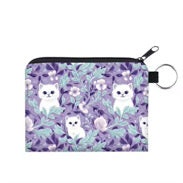 Load image into Gallery viewer, Mini Pouch - Cats Purple Turquoise
