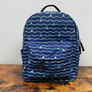 Mini Backpack - Shark Waves Blue Green
