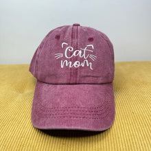 Load image into Gallery viewer, Hat - Cat Mom - Burgundy
