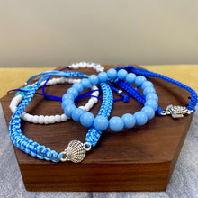 Load image into Gallery viewer, Bracelet Pack - Adjustable String &amp; Beads Sea Blue
