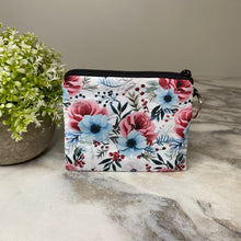 Load image into Gallery viewer, Mini Pouch - Floral Cranberry &amp; Blue
