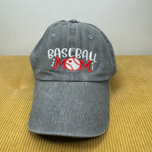 Load image into Gallery viewer, Hat - Baseball Mom - Medium Grey with Red Letters
