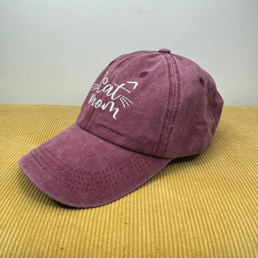 Hat - Cat Mom - Burgundy