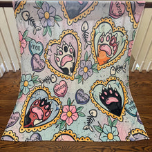 Load image into Gallery viewer, Blanket - Cat Heart Tattoo Meow on Pastel
