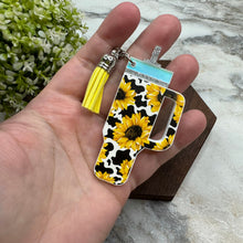 Load image into Gallery viewer, Keychain - Tumbler - Sunflower Cow
