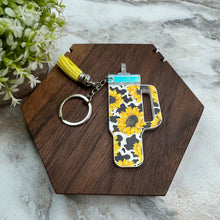 Load image into Gallery viewer, Keychain - Tumbler - Sunflower Cow
