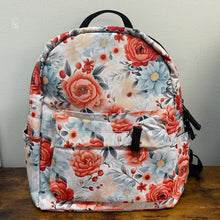 Load image into Gallery viewer, Mini Backpack - Floral, Light Blue Coral
