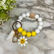 Load image into Gallery viewer, Silicone Bracelet Keychain - Daisy
