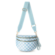 Load image into Gallery viewer, The Roni Nylon Crossbody - Checkered Aqua

