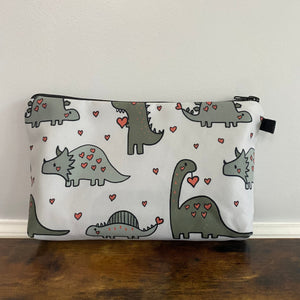 Pouch - Dino Green Hearts
