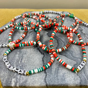 Bracelet - Christmas Clay & Beads