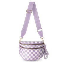 Load image into Gallery viewer, The Roni Nylon Crossbody - Checkered Light Purple
