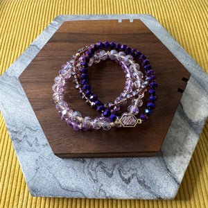 Bracelet Pack - Druzy Bead - Purple