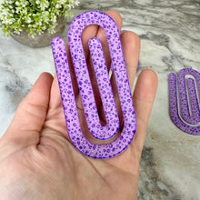 Load image into Gallery viewer, Jumbo Paperclip - Purple Glitter Drops
