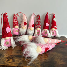 Load image into Gallery viewer, Gnome Ornament - Pink &amp; Hearts
