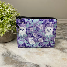Load image into Gallery viewer, Mini Pouch - Cats Purple Turquoise
