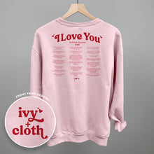 Load image into Gallery viewer, I Love You Book Quotes Back Print
