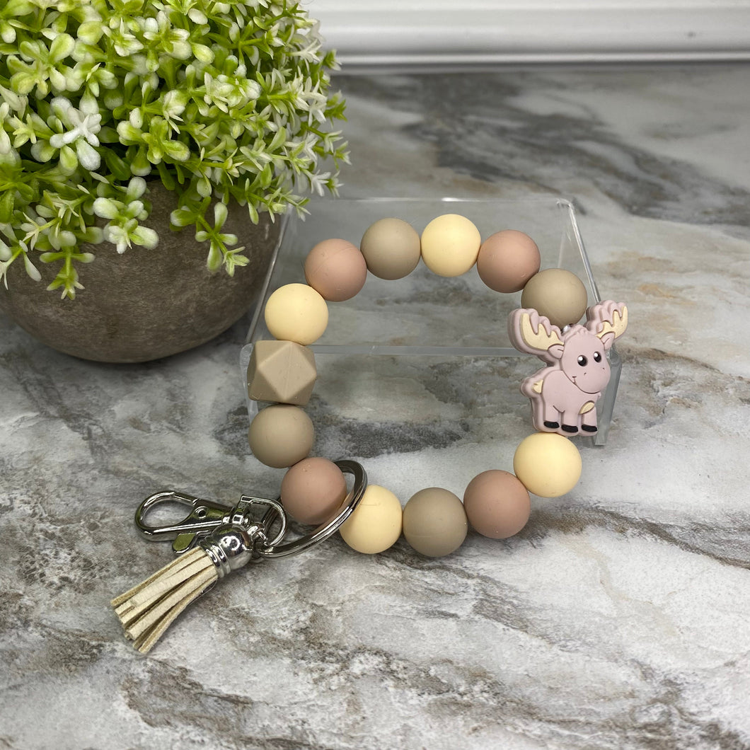 Silicone Bracelet Keychain - Moose - Neapolitan