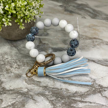 Load image into Gallery viewer, Silicone Bracelet Keychain - Terrazzo Blue
