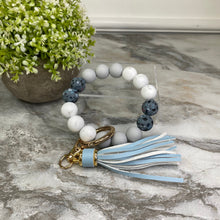 Load image into Gallery viewer, Silicone Bracelet Keychain - Terrazzo Blue
