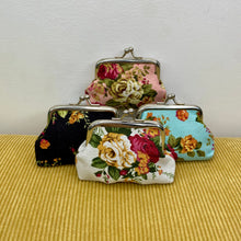 Load image into Gallery viewer, Clamshell Coin Purse Wallet (Smaller) - Floral
