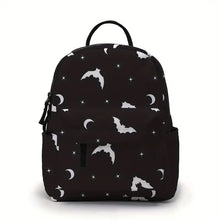 Load image into Gallery viewer, Mini Backpack - Black &amp; White Bats Halloween
