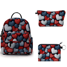 Load image into Gallery viewer, Set - Blue + Red Knit Hearts
