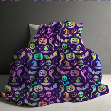 Load image into Gallery viewer, Blanket - Halloween - Rainbow Purple Things
