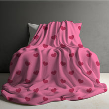 Load image into Gallery viewer, Blanket - Pink with Maroon Hearts
