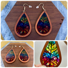 Load image into Gallery viewer, Wooden Teardrop Cutout - Stained Glass Acrylic - #4
