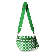 Load image into Gallery viewer, The Roni Nylon Crossbody - Checkered Lime
