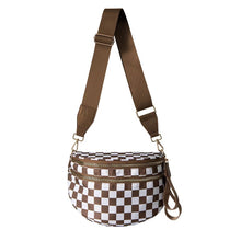 Load image into Gallery viewer, The Roni Nylon Crossbody - Checkered Chocolate - PREORDER
