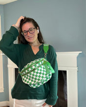 Load image into Gallery viewer, The Roni Nylon Crossbody - Checkered Lime
