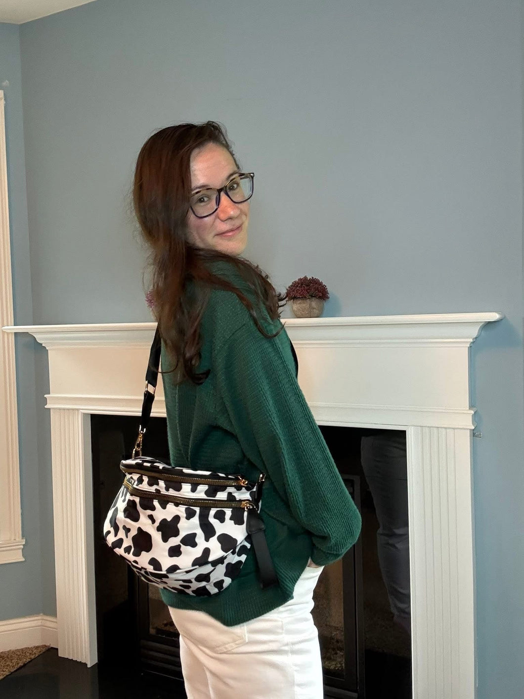 The Roni Nylon Crossbody - Cow - PREORDER
