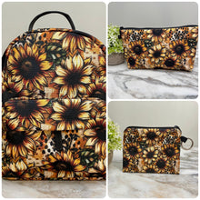 Load image into Gallery viewer, Mini Backpack, Pouch, &amp; Mini Pouch Bundled Set - Sunflower Dots
