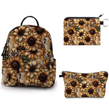 Load image into Gallery viewer, Mini Backpack, Pouch, &amp; Mini Pouch Bundled Set - Sunflower Dots
